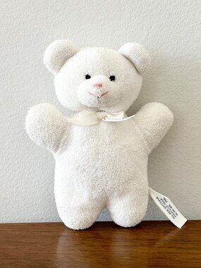 Steven Smith Stuffed Animals White Terrycloth Bear Plush Mini 5.5” Soft Toy